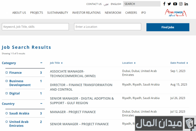 رواتب شركة أكوا باور السعودية