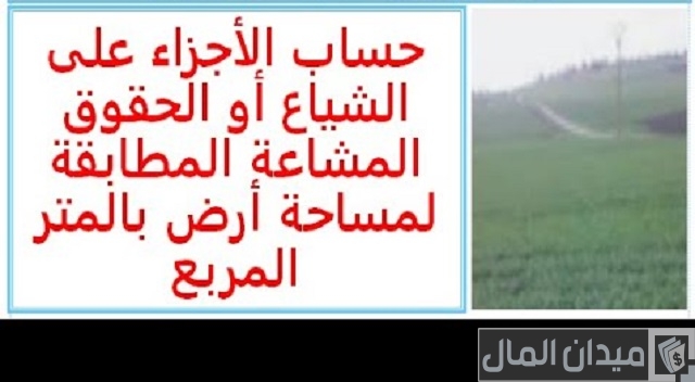 خطوات تقسيم أرض على الشياع