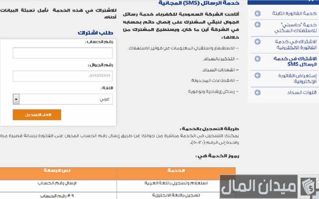 الاستفسار عن فواتير الكهرباء