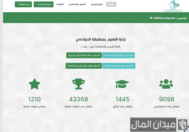 تسجيل دخول منصة التدريب الدوادمي