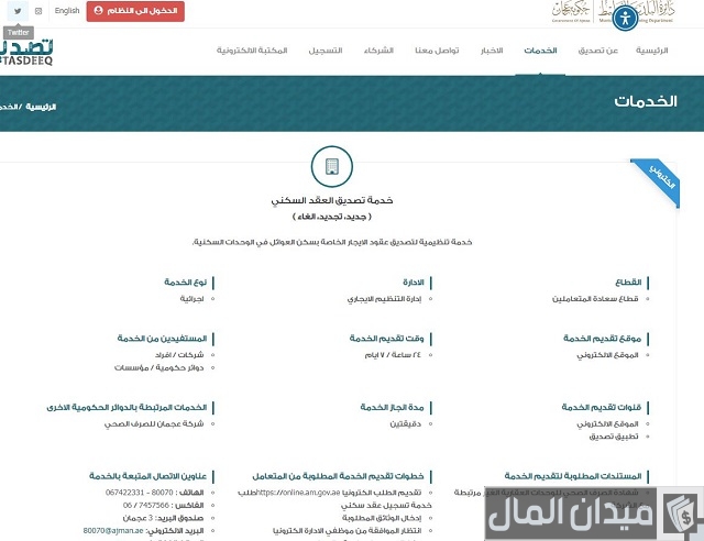 استعلام عن عقد ايجار عجمان