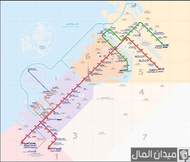خريطة مترو دبي خريطة مترو دبي