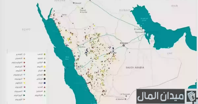 خريطة مواقع الذهب في السعودية